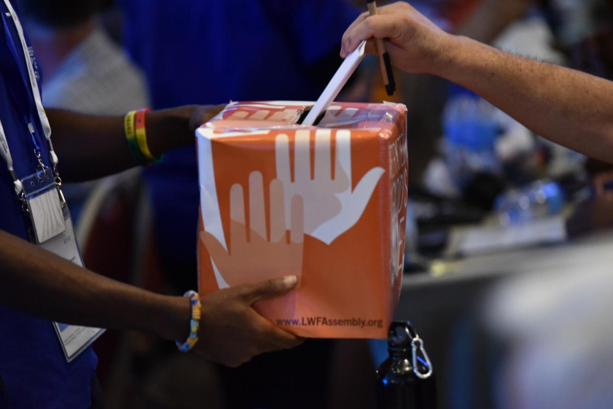 Voting at the Lutheran World Federation Twelfth Assembly. Photo: LWF/Albin Hillert