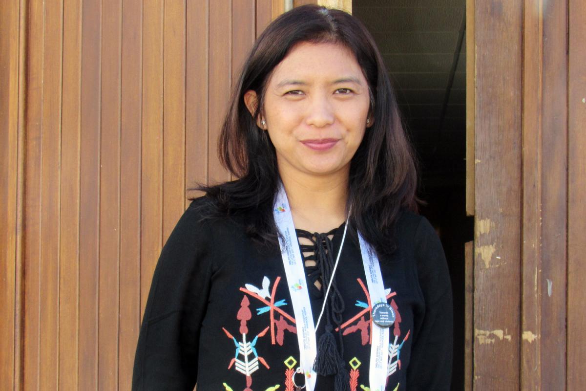 Gloria Sinaga from the Protestant Christian Batak Church in Indonesia is one of the participants of the LWF Women’s Pre-Assembly. Photo: LWF Nepal/Umesh Pokharel