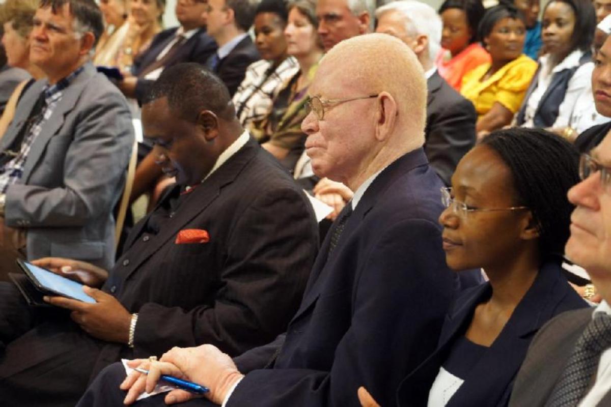 Bishop emeritus Dr Zephania Kameeta, ELCRN, at the symposium. Photo: LWF/H. Martinussen 