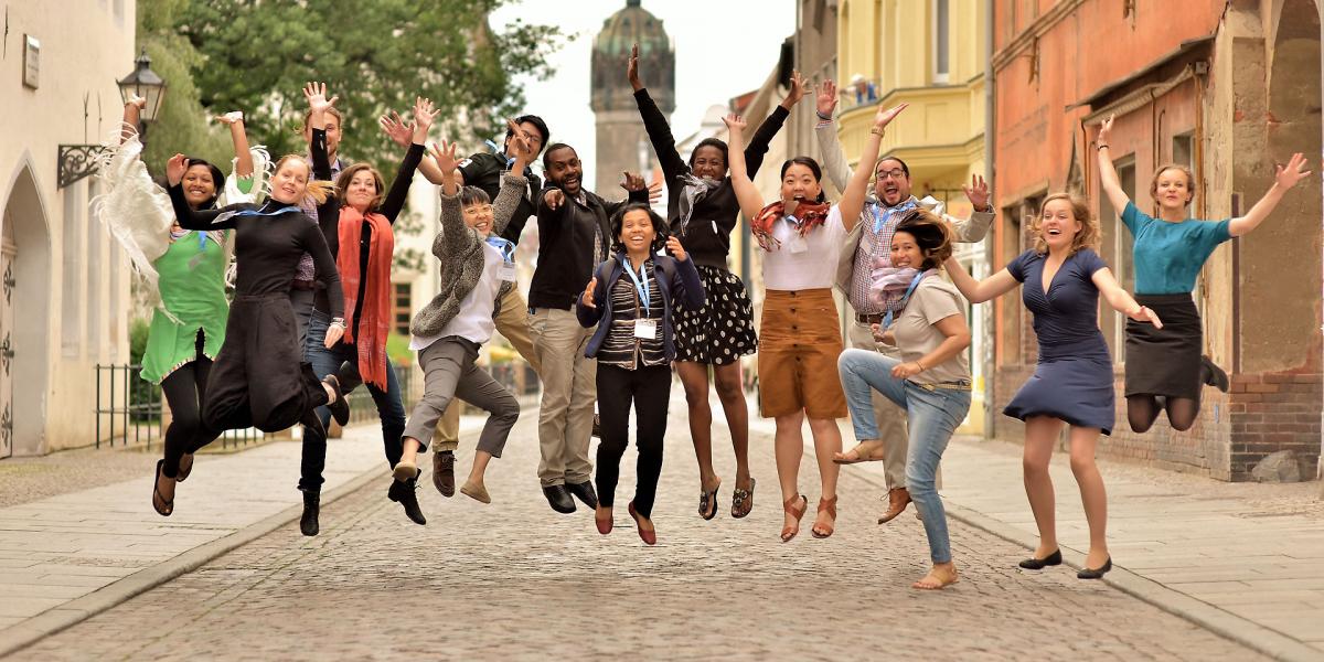 Junge Mitglieder des LWB-Rates in Wittenberg, 2016. Foto: LWF/M. Renaux