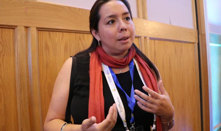 Arisbé Gómez, representante del Sínodo Luterano Salvadoreño en la 12ª Asamblea de la Federación Luterana Mundial (FLM).